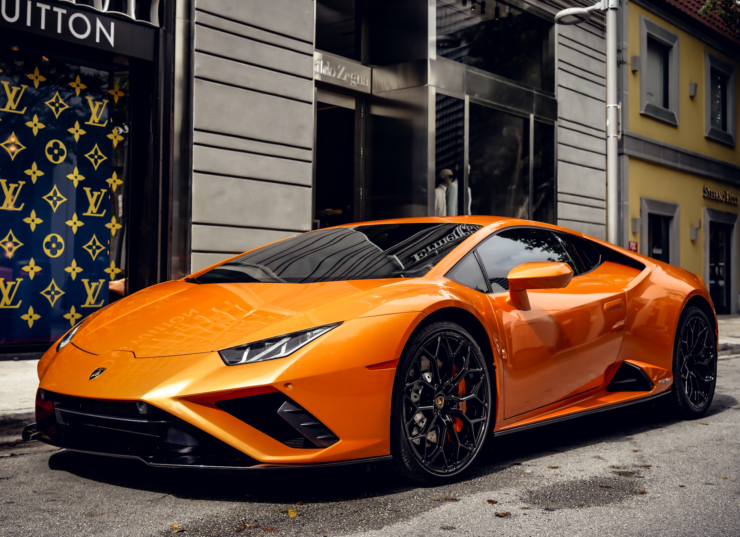 2022 Lamborghini Huracan Evo for Rent—Orange